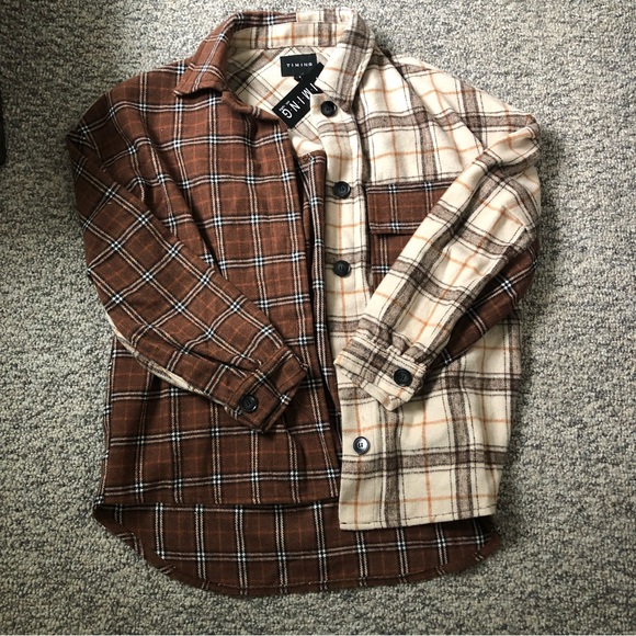 NWT AMARYLLIS | Plaid Contrast Shacket - Picture 5 of 8